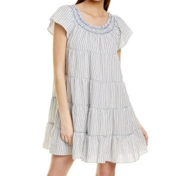 Max Studio NEW!!!! Yarn Dye Smocked Mini Dress Small - Picture 7 of 7